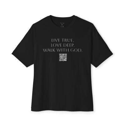 Christian Oversized Tee with QR Code Scripture